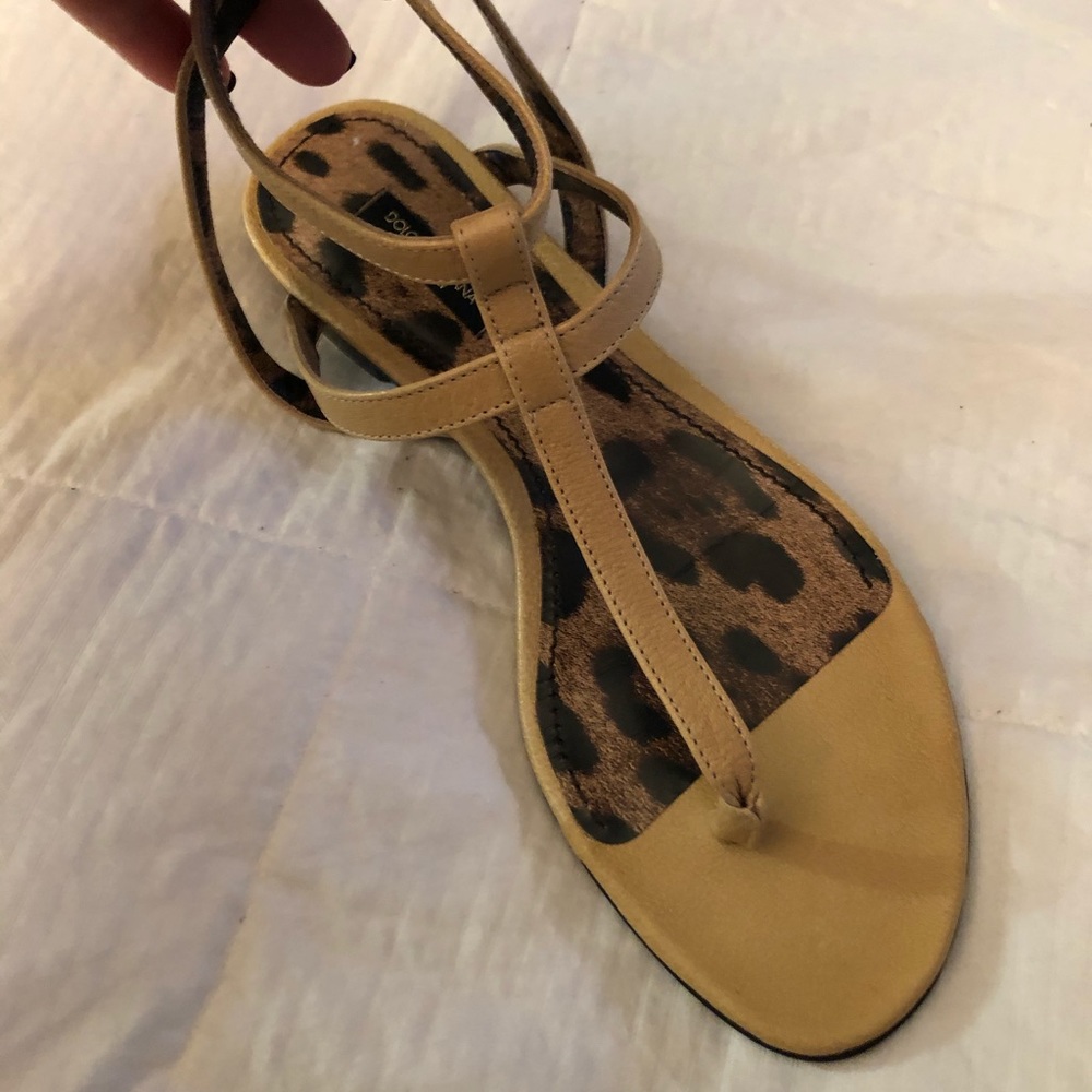 DOLCE & GABBANA Camel-Tan Sandals 6.5
